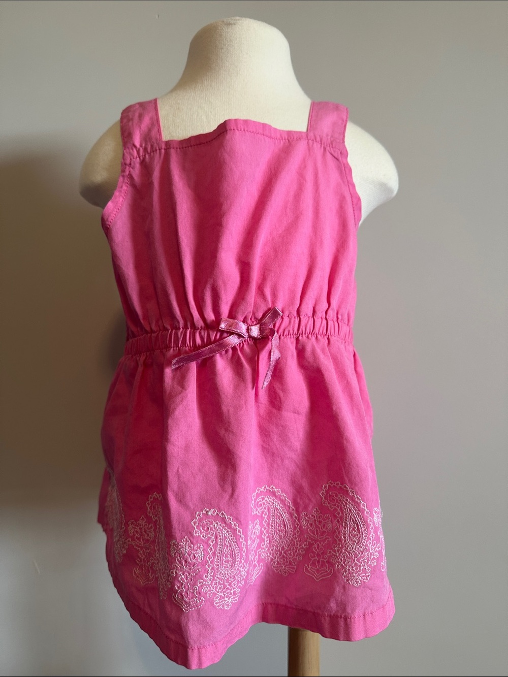 Pink Embroidered Hem Sundress